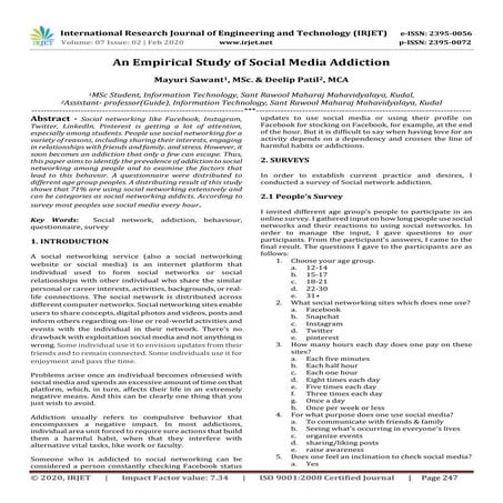 IRJET- An Empirical Study of Social Media Addiction