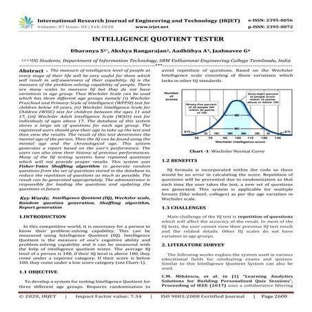 IRJET-  	  Intelligence Quotient Tester