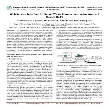 IRJET - Web Service Interface for Smart Waste Management using Android Device...