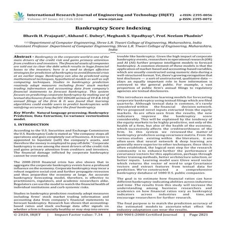 IRJET - Bankruptcy Score Indexing