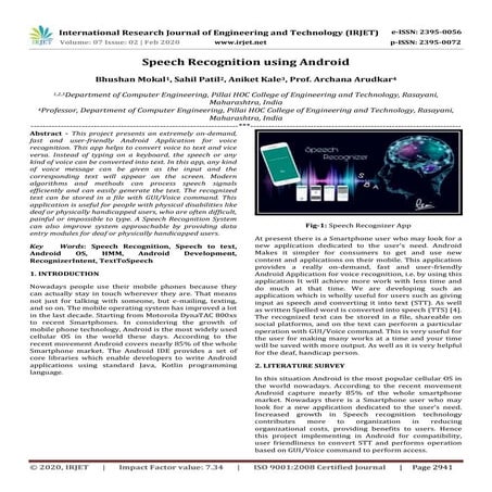 IRJET -  	  Speech Recognition using Android