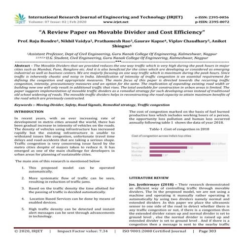 IRJET-  	  A Review Paper on Movable Divider and Cost Efficiency