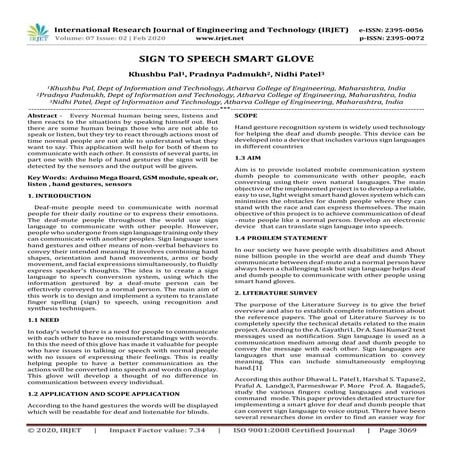 IRJET - Sign to Speech Smart Glove