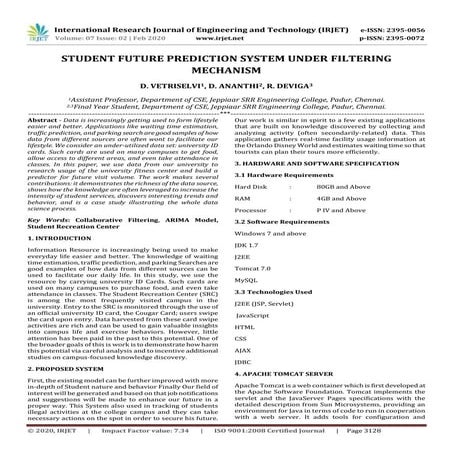 IRJET - Student Future Prediction System under Filtering Mechanism