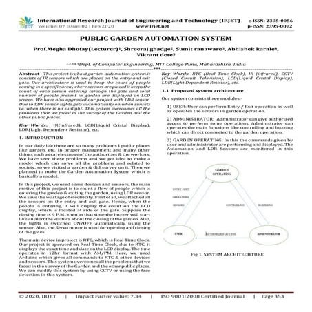 IRJET-  	  Public Garden Automation System