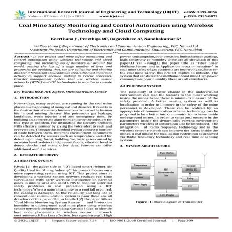 IRJET-  	  Coal Mine Safety Monitoring and Control Automation using Wireless ...