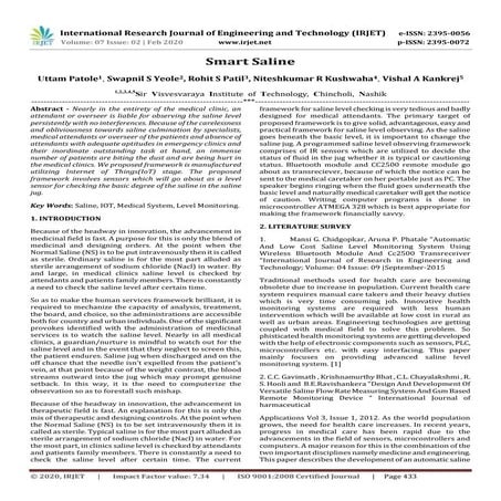 IRJET-  	  Smart Saline