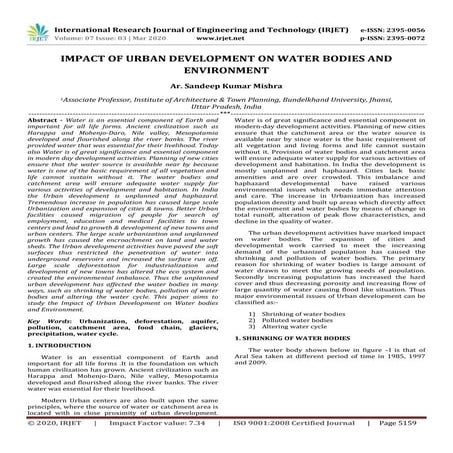 IRJET -  	  Impact of Urban Development on Water Bodies and Environment