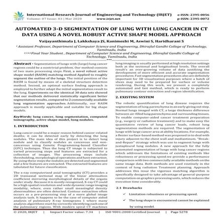 IRJET - Automated 3-D Segmentation of Lung with Lung Cancer in CT Data using ...