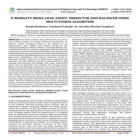 IRJET -  	  E-Mobility Infra Load Assist, Predictor and Balancer using Multi ...