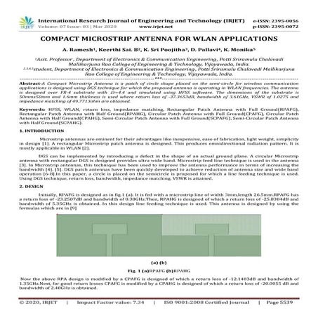  IRJET - Compact Microstrip Antenna for Wlan Applications