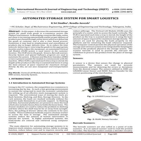 IRJET- Automated Storage System for Smart Logistics