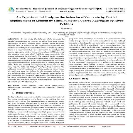 IRJET- Comparative Analysis of River Sand, M-Sand and Quarry Sand | PDF
