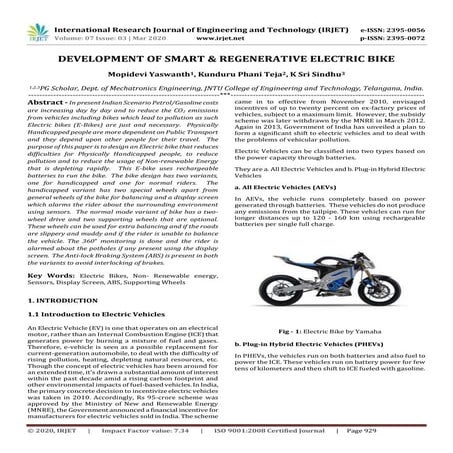 IRJET - Development of Smart & Regenerative Electric Bike