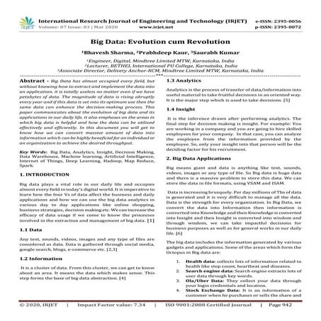 IRJET - Big Data: Evolution Cum Revolution