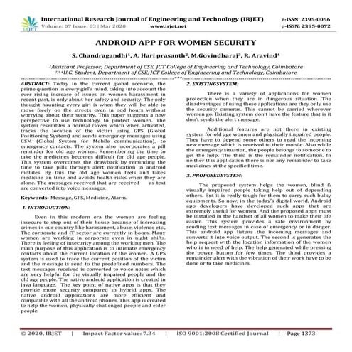 IRJET -  	  Android App for Women Security