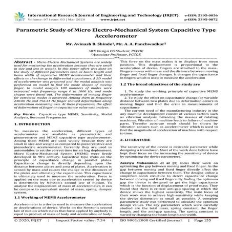 IRJET - Parametric Study of Micro Electro-Mechanical System Capacitive Type A...