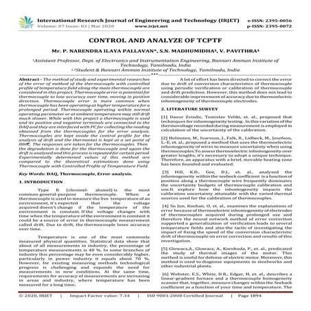 IRJET -  	  Control and Analyze of TCPTF