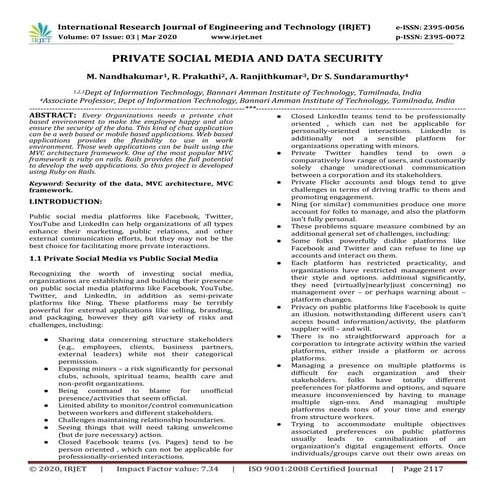 IRJET- Private Social Media and Data Security