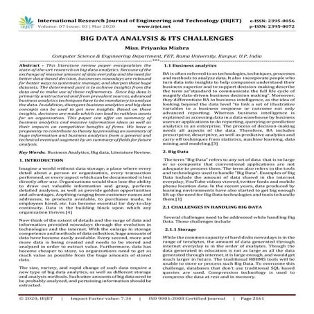 IRJET - Big Data Analysis its Challenges