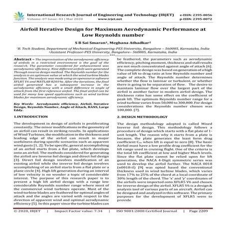 IRJET - Airfoil Iterative Design for Maximum Aerodynamic Performance at Low R...
