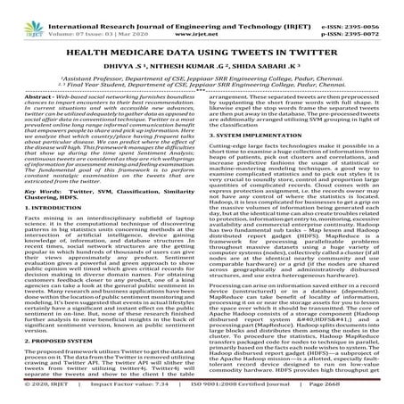 IRJET - Health Medicare Data using Tweets in Twitter