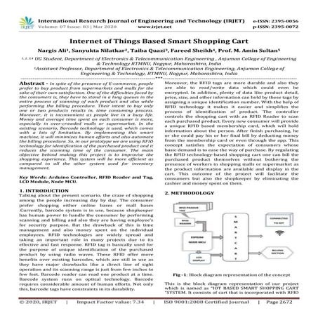 IRJET - Internet of Things based Smart Shopping Cart