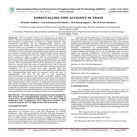 IRJET -  	  Forestalling Fire Accident in Train