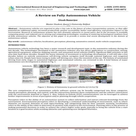 IRJET - A Review on Fully Autonomous Vehicle