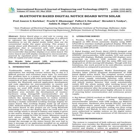 IRJET -  	  Bluetooth based Digital Notice Board with Solar