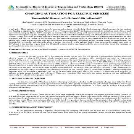 IRJET - Charging Automation for Electric Vehicles