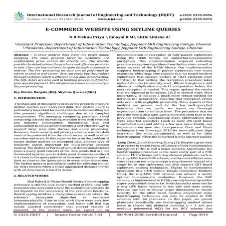 IRJET-  	  E-Commerce Website using Skyline Queries