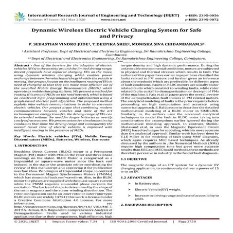 IRJET -  	  Dynamic Wireless Electric Vehicle Charging System for Safe and Pr...