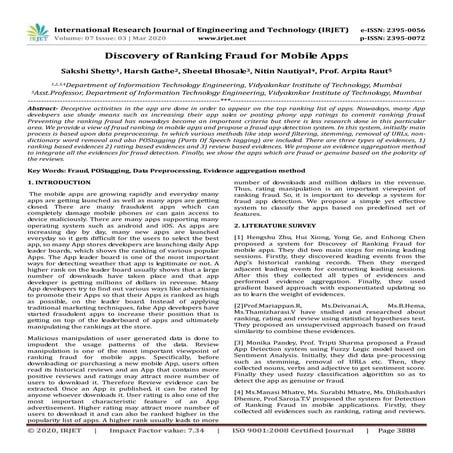 IRJET - Discovery of Ranking Fraud for Mobile Apps