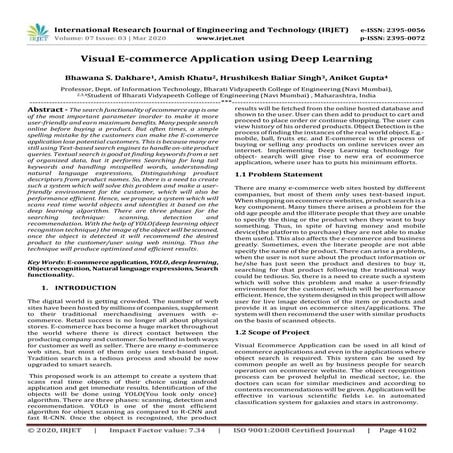IRJET - Visual E-Commerce Application using Deep Learning