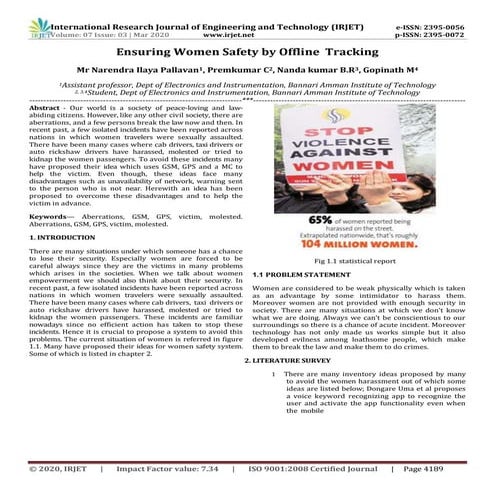 IRJET -  	  Ensuring Women Safety by Offline Tracking