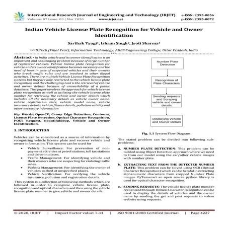 IRJET - Indian Vehicle License Plate Recognition for Vehicle and Owner Identi...