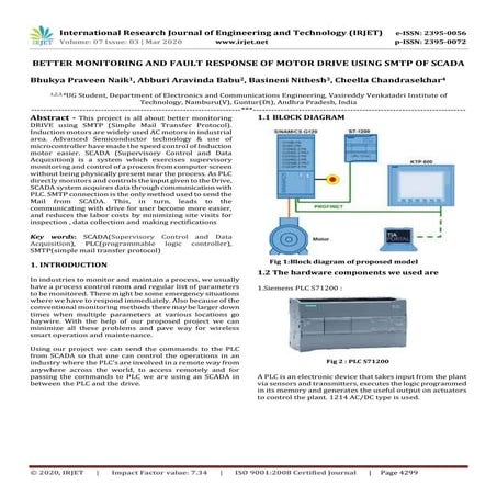 IRJET - Better Monitoring and Fault Response of Motor Drive using SMTP of Scada