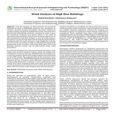 Dynamic Wind Analysis of High-Rise Building | PDF