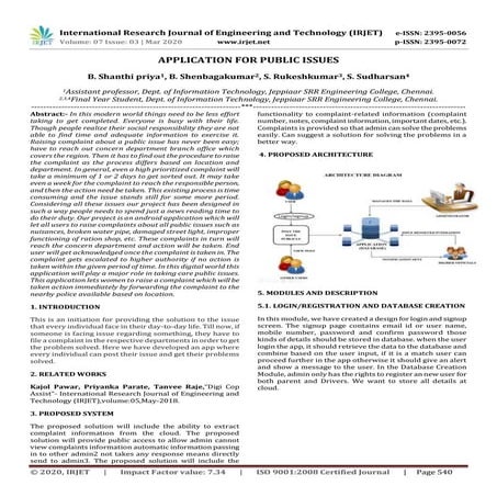 IRJET -  	  Application for Public Issues