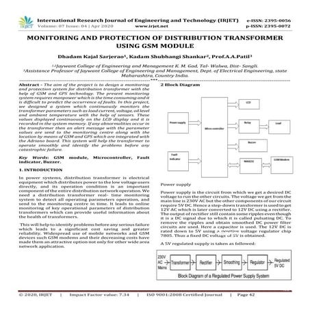 GSM Based Transformer Fault Monitoring System | PDF