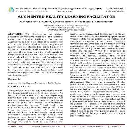 IRJET - Augmented Reality Learning Facilitator