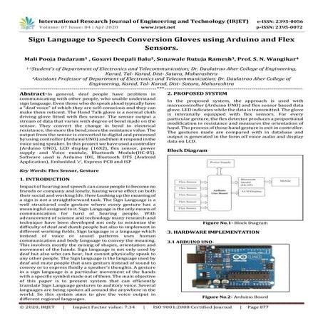 IRJET - Sign Language to Speech Conversion Gloves using Arduino and Flex Sens...