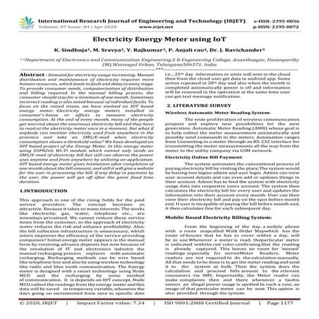 IRJET -  	  Electricity Energy Meter using IoT