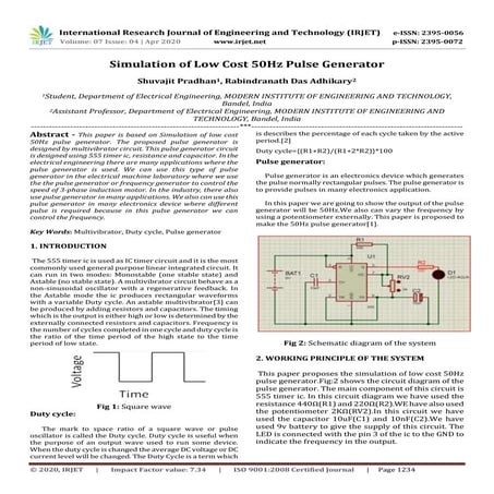 A Pulse Generator using 555 Timer IC. | PDF