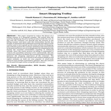 IRJET -  	  Smart Shopping Trolley