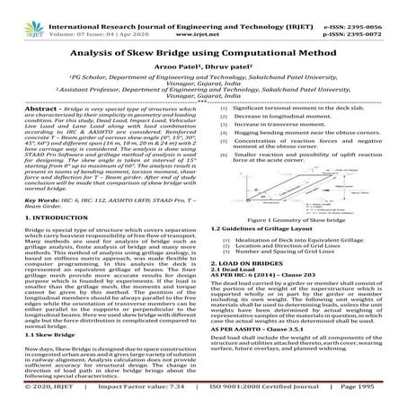 IRJET - Analysis of Skew Bridge using Computational Method