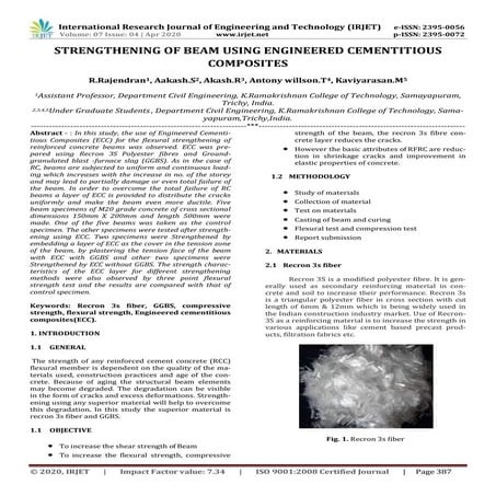 IRJET - Strengthening of Beam using Engineered Cementitious Composites