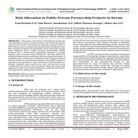 Risk in PPP Projects | PDF