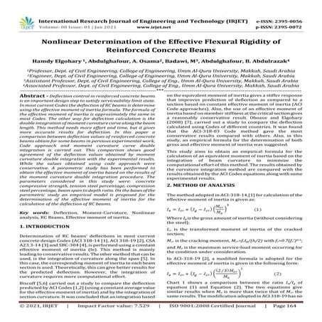 IRJET - Nonlinear Determination of the Effective Flexural Rigidity of Reinfor...